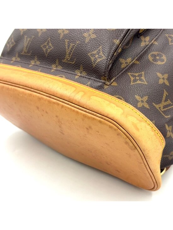 Louis Vuitton Montsouris GM Monogram Leather Brown Light Beige Backpack Gold main image 4